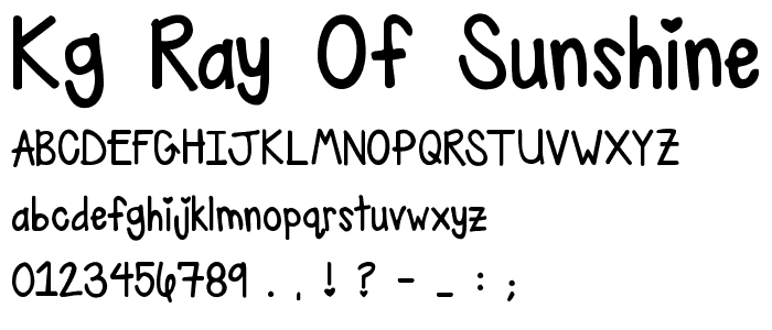 KG Ray of Sunshine font